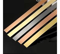 Moulures décoratives adhésives, Garniture murale métallisée auto-adhésive ultra fine et flexible, miroir, multicolore, 8 pieds, 1-6 cm(Gold Brushed,Width 5cm)