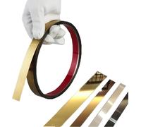 Moulures Décoratives Autocollantes En -10 M X 1 Cm-Bandes Murales Autocollantes-Baguettes Chromées-Bandes Réfléchissantes Autocollantes (Doré).[X28]