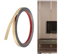 Moulures décoratives autocollantes en acier inoxydable 201 - 5 m x 1,5 cm - Doré - Pour toilettes, bord de carrelage, mur, plinthe, sol