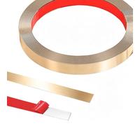 Moulures décoratives autocollantes en tôle d'acier inoxydable - 5 m x 1 cm - Mastic et baguette en acier inoxydable pour cheminée, cadres de miroir, meubles et décoration d'intérieur - Or rose brossé
