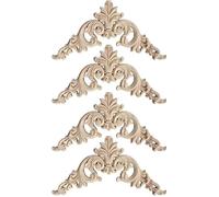 Moulures décoratives bois sculpté (4 pièces, 12×12 cm), angles meubles/cuisine/déco Label