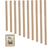 Moulures en bois, garniture décorative, 10 pièces, garniture en bois perlé inachevé pour cadre de meubles, décoration murale, taille 14 × 7 × 400mm