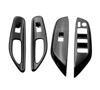 Moulures intérieures de voiture pour Toyota pour Yaris pour Cross 2020 2021 - Noir brillant - Bouton de levage - Bouton de levage - Couvercle d'interrupteur de porte - Autocollant de panneau gauche
