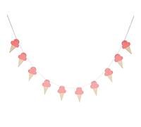 MOUMOUTEN 10pcs Guirlande Suspendue en Bois, Guirlande en Forme De Crème Glacée, Décoration Murale pour Appartement Dortoir Salon Chambre Pépinière Art Fête Toile De Fond(Rose)