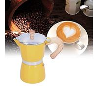 MOUMOUTEN 300ML En Alliage D'aluminium Expresso Cuisinière, Cafetière Classique Cuisinière Expresso Cafetière Style Italien Classique 6 Tasses à Expresso Moka Pot Pour Cuisinière à Gaz(jaune)
