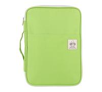 MOUMOUTEN 5Colors A4 Document Bags, Functional Travel File Folder Portfolio Organizer Computer Notebook Zippered Case Bag, for Tablet Pens Documents(Vert Clair)