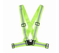 MOUMOUTEN Adjustable Reflective Safety Vest, Elastic High Visibility Strap for Night Cycling Running Jogging Orange 15-21.7 inch (Green)