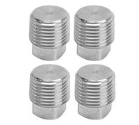 MOUMOUTEN Bouchon à tête carrée Solide 4 pièces, raccord de Tuyau à Forte résistance en Acier Inoxydable à Filetage de 20,8 mm pour Les Ports de Bloc Moteur à gaz, et Eau