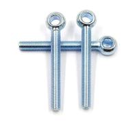 MOUMOUTEN Boulons à œil de levage M12 x 60 mm, 4 pièces, acier au carbone zingué bleu-blanc, filetage complet pour connexion de corde, entrepôt, atelier, extérieur