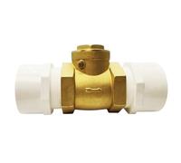 MOUMOUTEN Clapet anti-retour horizontal en PVC, Laiton, Diamètre 40 mm, Longueur 141 mm, Pression nominale 1,6 Mpa, Connexion à colle, Clapet anti-retour à sens unique