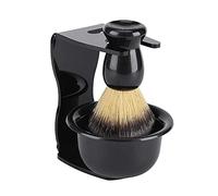 MOUMOUTEN Ensemble de Rasage, Support Rasage en Résine Plastique pour Hommes Rasoir Manuel Brosse à Bol Acrylique Nettoyer Les Barbes du Visage