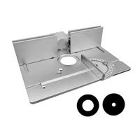 MOUMOUTEN Ensemble d'inserts de toupie, plaque rabattable en alliage d'aluminium 3 pièces avec support et bâton poussoir pour accessoires de table de toupie