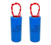 MOUMOUTEN Lot de 2 condensateurs de démarrage CD60, 100 µF/450 V, 80 x 35 mm (3,15 x 1,37 po), condensateurs ronds à 2 fils pour compresseur d'air, machine à laver et pompe