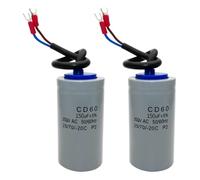 MOUMOUTEN Lot de 2 condensateurs de démarrage CD60, 150 µF/250 V, 100 x 50 mm (3,94 x 1,97 po), condensateurs ronds à 2 fils pour compresseur d'air, machine à laver et pompe