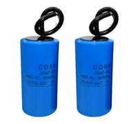 MOUMOUTEN Lot de 2 condensateurs de démarrage CD60, 150 µF/450 V, 100 x 50 mm (3,94 x 1,97 po), condensateurs ronds à 2 fils pour compresseur d'air, machine à laver et pompe