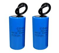 MOUMOUTEN Lot de 2 condensateurs de démarrage CD60, 200 µF/450 V, 100 x 50 mm (3,94 x 1,97 po), condensateurs ronds à 2 fils pour compresseur d'air, machine à laver et pompe