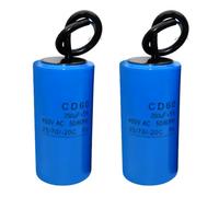 MOUMOUTEN Lot de 2 condensateurs de démarrage CD60, 250 µF/450 V, 100 x 50 mm (3,94 x 1,97 po), condensateurs ronds à 2 fils pour compresseur d'air, machine à laver et pompe