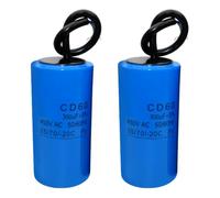 MOUMOUTEN Lot de 2 condensateurs de démarrage CD60, 300 µF/450 V, 100 x 50 mm (3,94 x 1,97 po), condensateurs ronds à 2 fils pour compresseur d'air, machine à laver et pompe