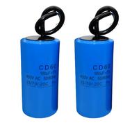 MOUMOUTEN Lot de 2 condensateurs de démarrage CD60, 500 µF/450 V, 100 x 50 mm (3,94 x 1,97 po), condensateurs ronds à 2 fils pour compresseur d'air, machine à laver et pompe