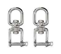 MOUMOUTEN Lot de 2 émerillons Doubles, M8, Acier Inoxydable 304, Anneau pivotant détachable à 360°, pour amarrage Marina, Suspension de Plantes, balançoires.