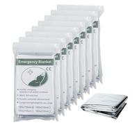 MOUMOUTEN Lot de 8 couvertures d'urgence Mylar, 130 x 210 cm, couvertures isolantes Double Face argentées pour Temps Froid, équipement Survie et Fournitures pour Premiers Secours, randonnée et abris