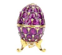 MOUMOUTEN Oeuf Fabergé Émaillé Peint Main Rangement Bijoux Vintage | Bleu Modèle Oeuf De Pâques Artisanal, Décoration Élégante, Cadeau Original Pour Amis Et Collectionneurs