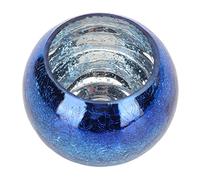 MOUMOUTEN Photophore Décoratif pour Bougie Chauffe-Plat, Bougeoirs en Verre avec Motif De Fissure De Glace Dégradée, Décoration De Centre De Table(Bleu)