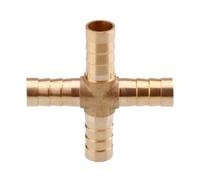 MOUMOUTEN Raccord cannelé en laiton, raccord union à 4 voies, intersection de tuyau, épissure, raccord de tuyau, connecteur adaptateur pour air, eau, huile (10 mm)