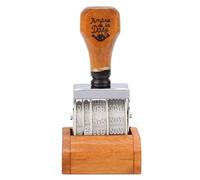 MOUMOUTEN Timbre dateur, Sceau de Roue en Bois rétro Timbre Manuel Tampon Traditionnel en Caoutchouc Timbre dateur DIY Scrapbook Art Déco Timbre pour Bureau école Famille