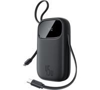 MOUN-Powerbank 20000Mah 45W Avec 2 Câbles Usb-C Intégrés,Power Bank Pd3,0 Qc4,0 Batteries Externes Charge Rapide,3C Et 1 A,Chargeur Portable Pour Iphone 16/15/14 Pro Max,Ipad,Samsung,Noir