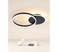 MOUNM Plafoniera LED Soffitto Dimmerabile 3000K-6000K, lampadario camera da lettocon Telecomando, 36W 3600lm Alluminio, Due Cerchi