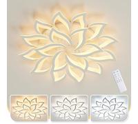 MOUNM Plafonnier LED Dimmable de 3000k-6000K 100W 9400lm, Luminaire Aluminium, Lampe avec Télécommande, Design de Creative Petal…