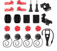 Mount Accessories Kit for Go Pro, Quick Release Buckles, Curved Flat Adhesive Fixings, Safety Pads for Most Action Cameras