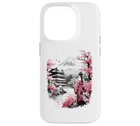 Mount Fuji Cherry Blossoms Geisha Japanese Garden Japan Art Coque pour iPhone 14 Pro