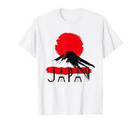 Mount Fuji Japan Design - T-Shirt esthétique Minimaliste Soleil Rouge T-Shirt