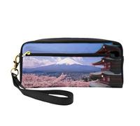Mount Fuji Japan Trousse de maquillage de voyage pour femme avec deux poches pour accessoires de beauté quotidiens, Noir , Taille unique, Trousse de maquillage