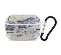Mount Horsney - Organiseur de remontées mécaniques pour écouteurs Airpods Pro - Coque de protection antichoc avec mousqueton et clip anti-chute pour Airpods Pro 2e génération - Blanc
