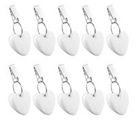 Mount Kumgang 10pcs Poids de Nappe en Marbre Blanc, Forme de Cœur, 4 cm, Lavage à la Main, Pour Table à Manger, Fêtes, Pique-Niques, Jardins
