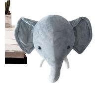 Mount mural de tête animale en peluche - Trophée des animaux en peluche doux, décoration de la salle de pépinière, ornement mural gigantesque, conception de tissu durable | Ornements suscitables de mu