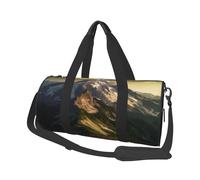 Mount Nature Sac de voyage en toile imprimée - Sac de sport de gym avec grande capacité pour week-end voyage d'affaires, Noir , Taille unique