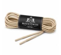 Mount Swiss lacets ronds cirés coton beige diamètre 3 mm 90 cm résistants déperlants élégants fins chaussures cuir ville bottes boots baskets homme femme durable solide imperméable