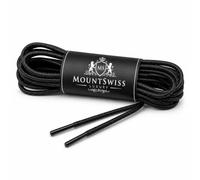 Mount Swiss lacets ronds cirés coton noir diamètre 2 mm 75 cm résistants déperlants élégants fins chaussures cuir ville bottes boots baskets homme femme durable solide imperméable