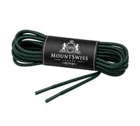 Mount Swiss lacets ronds cirés coton vert foncé diamètre 3 mm 110 cm résistants déperlants élégants fins chaussures cuir ville bottes boots baskets homme femme durable solide imperméable
