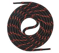Mount Swiss Lacets ronds noir et rouge 190 cm - 4,5 mm épais - robustes sans nœud - chaussures sécurité, bottes, randonnée, trekking, travail - embouts anti-effilochage - usage pro