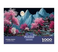 Mountain and River Flowers Puzzle 1000 Pieces Cadeau Unique Jeu Éducatif Challenge Toy À De Qualité Supérieure Peinture Art pour Adultes Et Enfants À Partir De 12 Ans 70x50cm/1000pcs