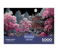 Mountain and River Flowers Puzzles 1000 Pieces Cadeau Unique Jeu Éducatif Défi Jouet À De Qualité Supérieure Peinture Art pour Adultes Enfants 70x50cm/1000pcs