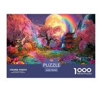 Mountain and River Flowers Puzzles 1000 Pieces Cadeau Unique Jeu Éducatif Défi Jouet À De Qualité Supérieure Peinture Art pour Adultes Et Enfants À Partir De 12 Ans 70x50cm/1000pcs
