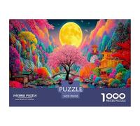 Mountain and River Flowers Puzzles 1000 Pièces Cadeau Unique Jeu Éducatif Défi Jouet À De Qualité Supérieure Peinture Art pour Adultes Et Enfants 70x50cm/1000pcs