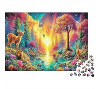 Mountain and River Puzzle à Assemblers 1000 Pièces Matériau Recyclable Sunlit Stream Sénior Puzzles Jeu Éducatif Decompression Jeu Parent-Enfant Props 52x38cm/1000pcs