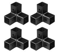 MOUNTAIN_ARK Lot de 4 connecteurs de tube carrés noirs de 2,5 cm, raccord d'angle à 3 voies